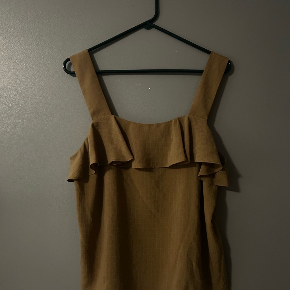 Nine West Brown Ruffle Blouse
